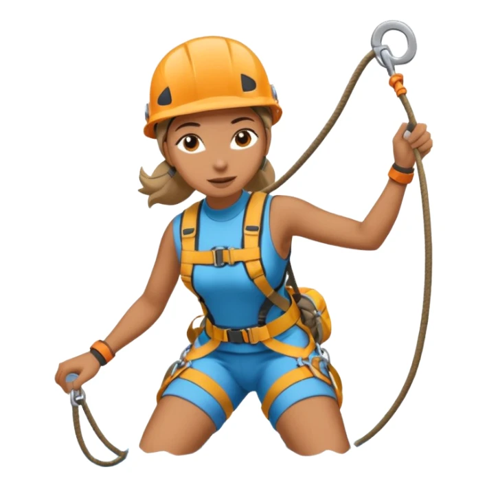 Woman rappelling waterfall sticker