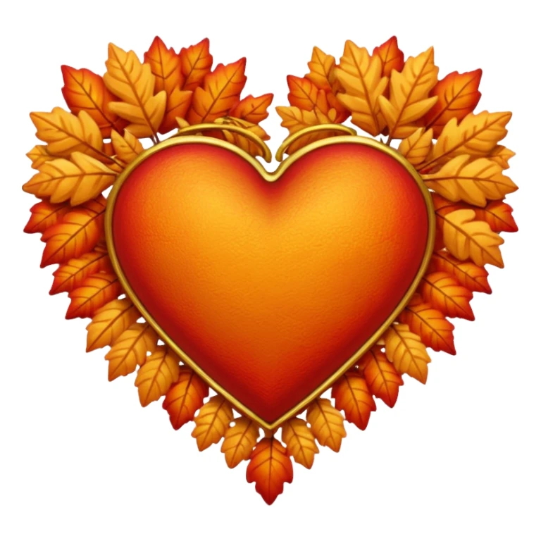 Autumn heart sticker
