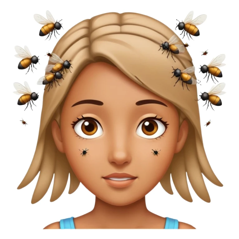 Girl with flies around  sticker