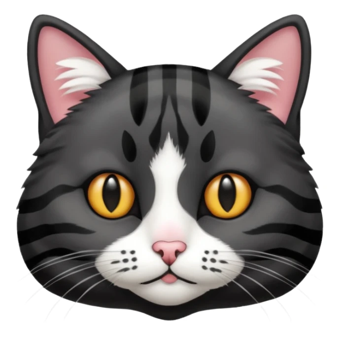 Black striped cat white nose sticker