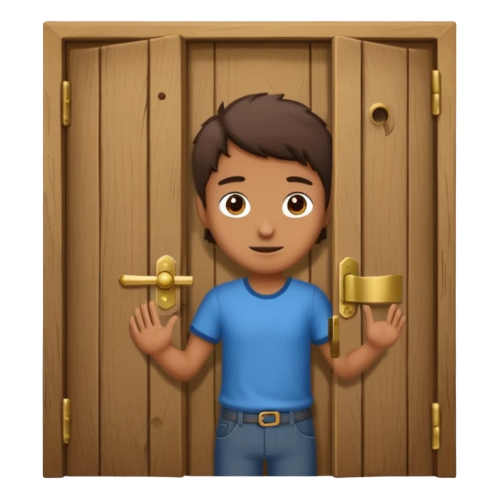 persona abriendo puerta sticker