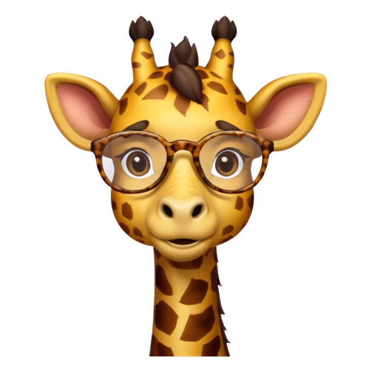 giraffe with glasses sticker