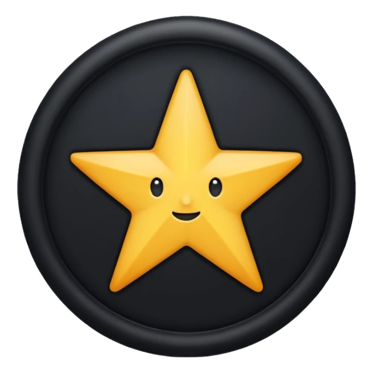 Star under Black circle baondry black sticker