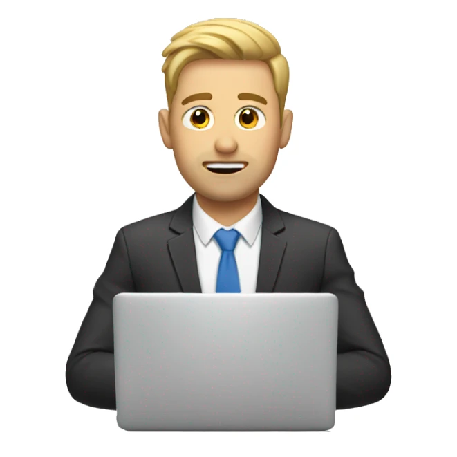 workaholic guy sticker