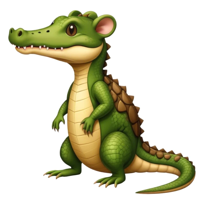Medieval crocodile merged with mouse sticker