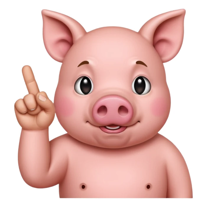 Pig putting up the middle finger sticker