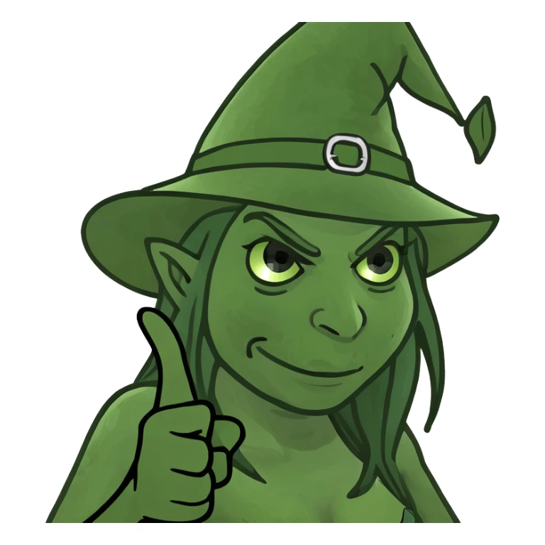witch holding a middle finger sticker