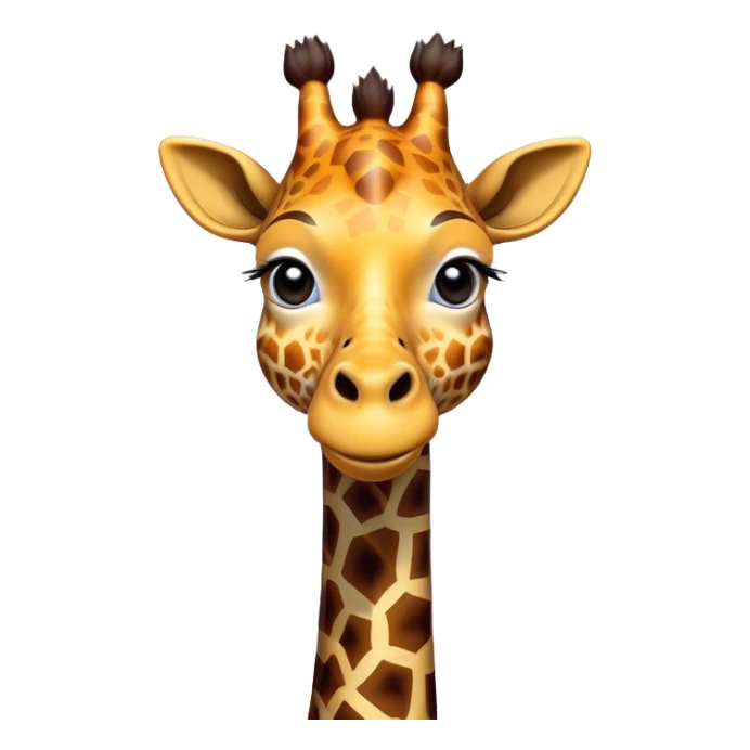 Cinematic Comical Giraffe Portrait Emoji, Head tilted dramatically with an exaggeratedly amused expression, featuring a striking, patterned Fur with playful patches and a long, quirky neck, wide, expressive eyes filled with playful disbelief, Simplified yet hilariously expressive features, highly detailed, glowing with a slightly sassy glow, high shine, dramatic yet playful, stylized with an air of cheeky mischief, bright and endearing, soft glowing outline, capturing the essence of a spirited and over-the-top giraffe, so meme-worthy it feels like it could tower its way into internet fame instantly! sticker