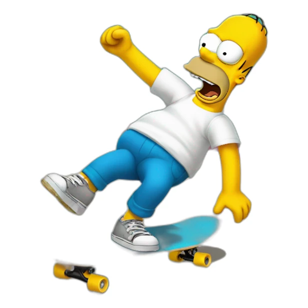 Homer Simpson riding skateboard sticker