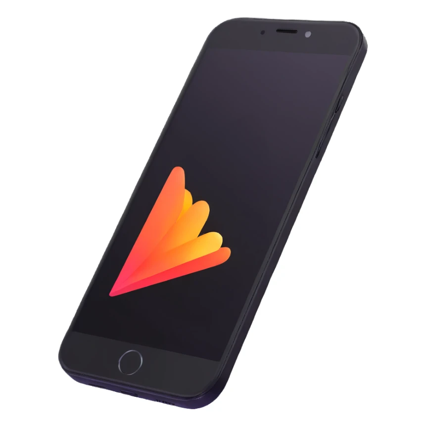 sleek smartphone with glowing screen sticker