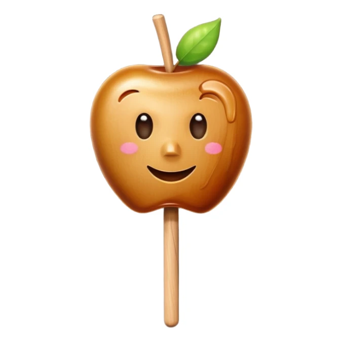 Caramel apple on a stick sticker