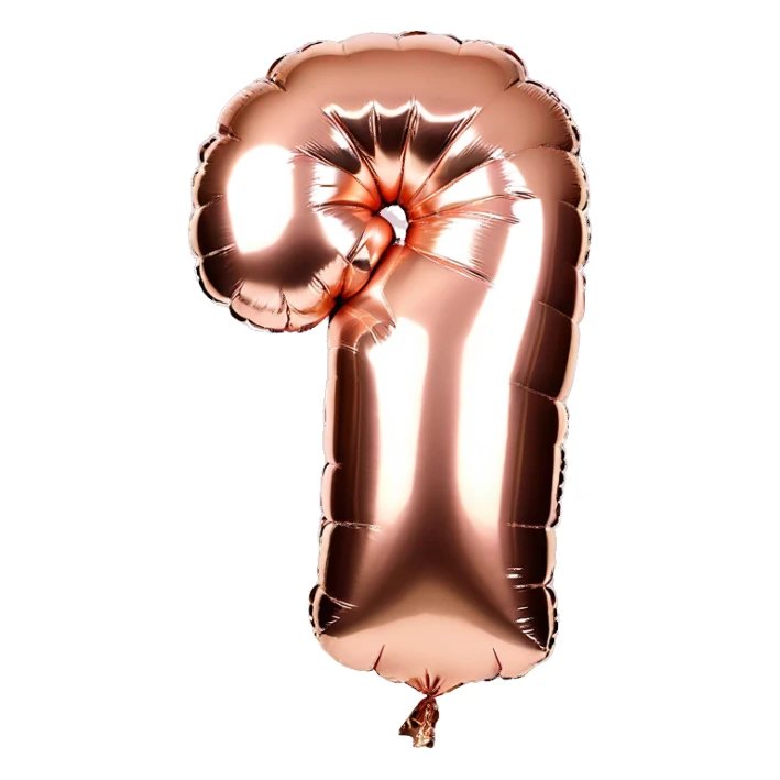 first birthday rose gold number ONE foil balloon  sticker