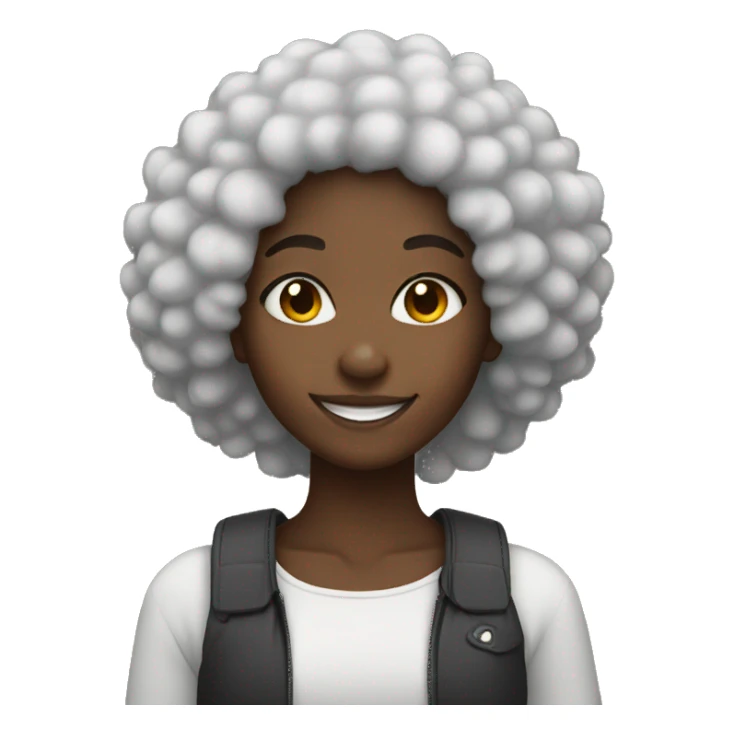 Black girl smiling with an Afro  sticker