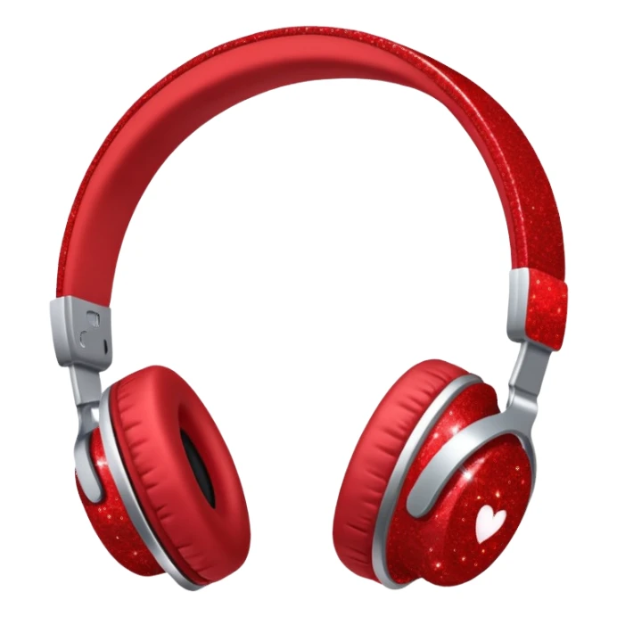 red glitter headphone sticker
