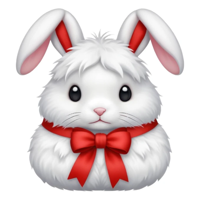 Red ribbon rabbit sticker
