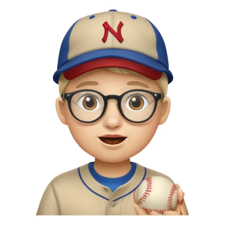 num num eatting with a baseball cap and glasses sticker