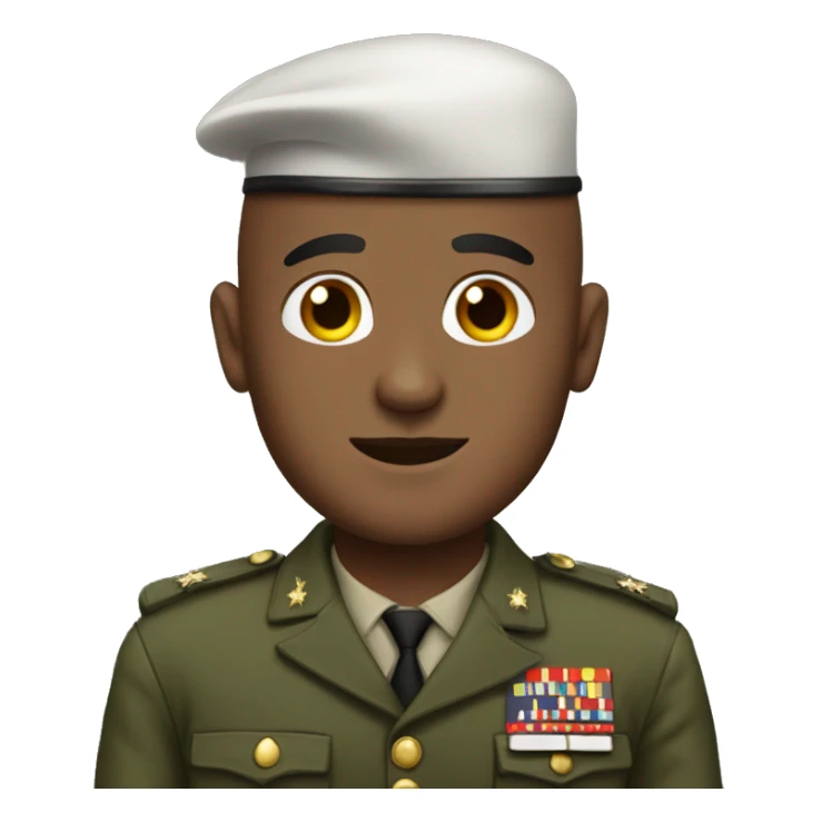 bald man in a militar uniform sticker