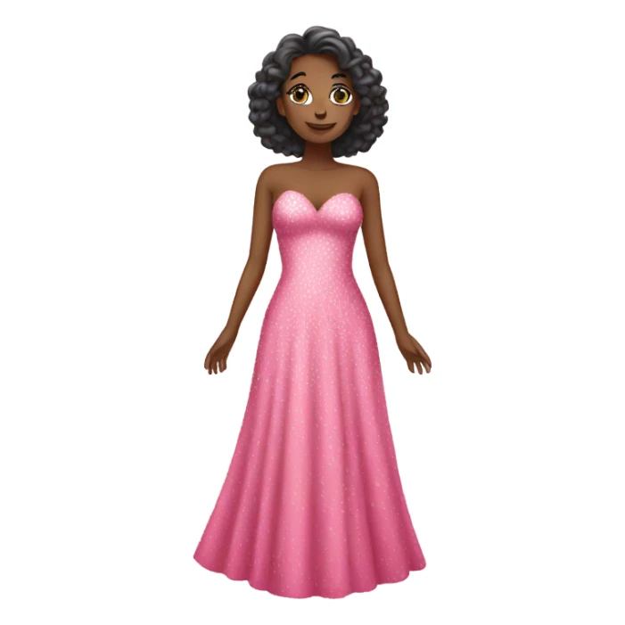 Sparkly long pink dress sticker
