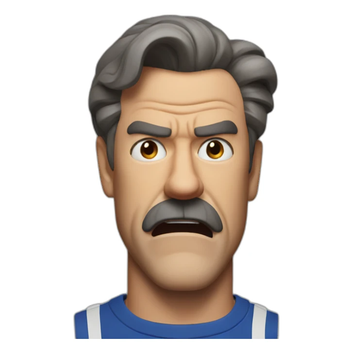 Ted lasso angry face sticker