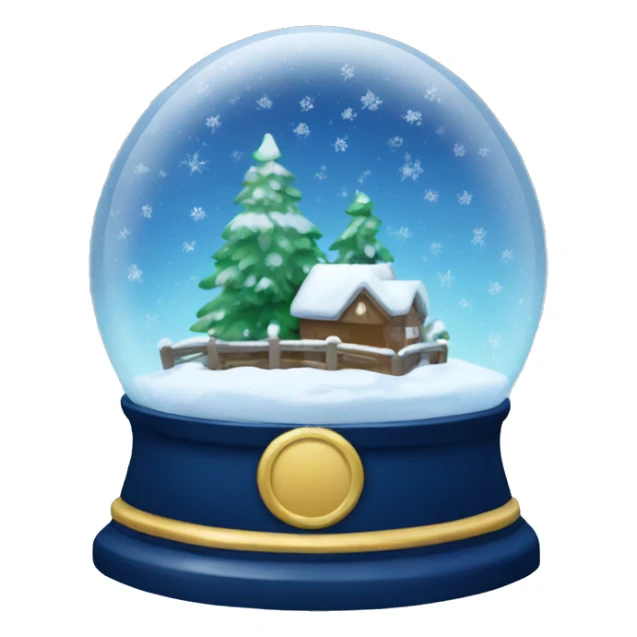 Navy blue snowy snow globe sticker