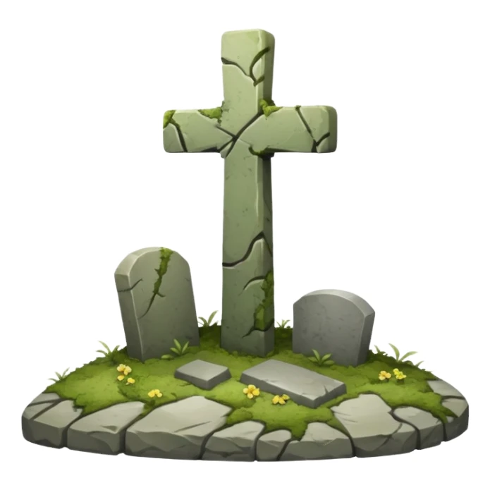 Cross on a grave sticker
