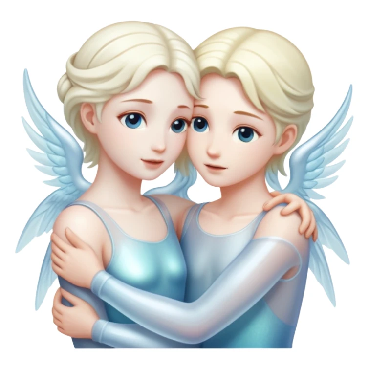 two ethereal souls embracing each other sticker