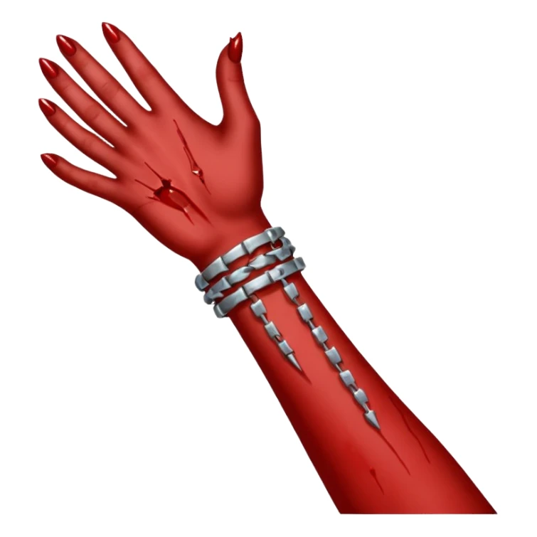 Wrist with nails hammered into it in a line. sticker