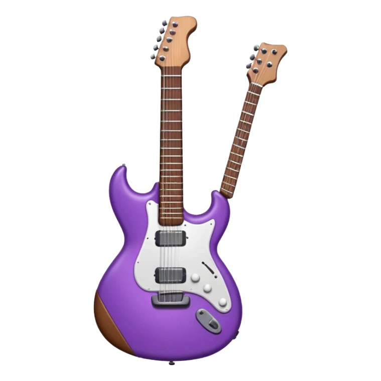 purple tilted guitar sticker