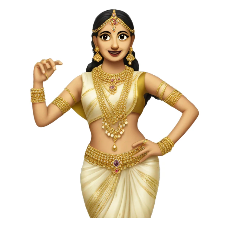 Desi classical dancer with gold jewellery  sticker