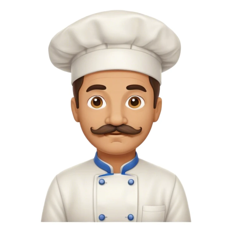 italian chef with mustache sticker