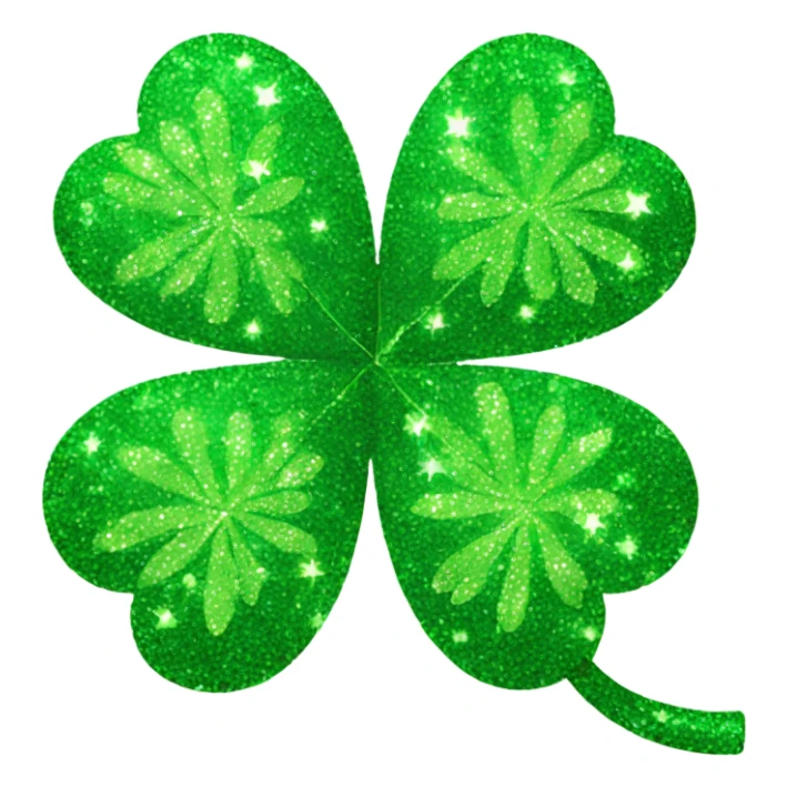 Sparkly 4-leaves clover sticker