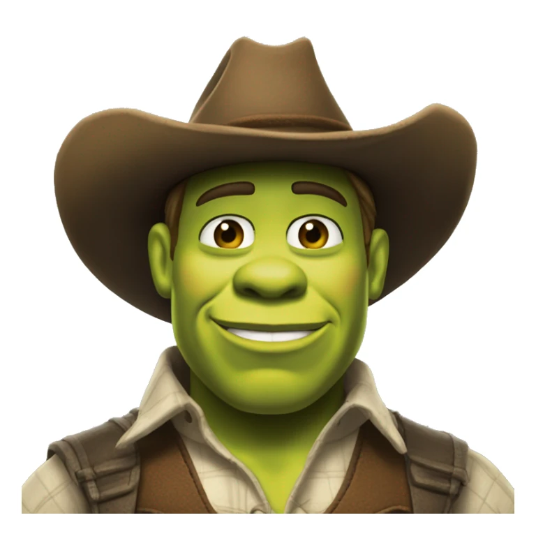 shrek com juliete e chapéu de cowboy sticker