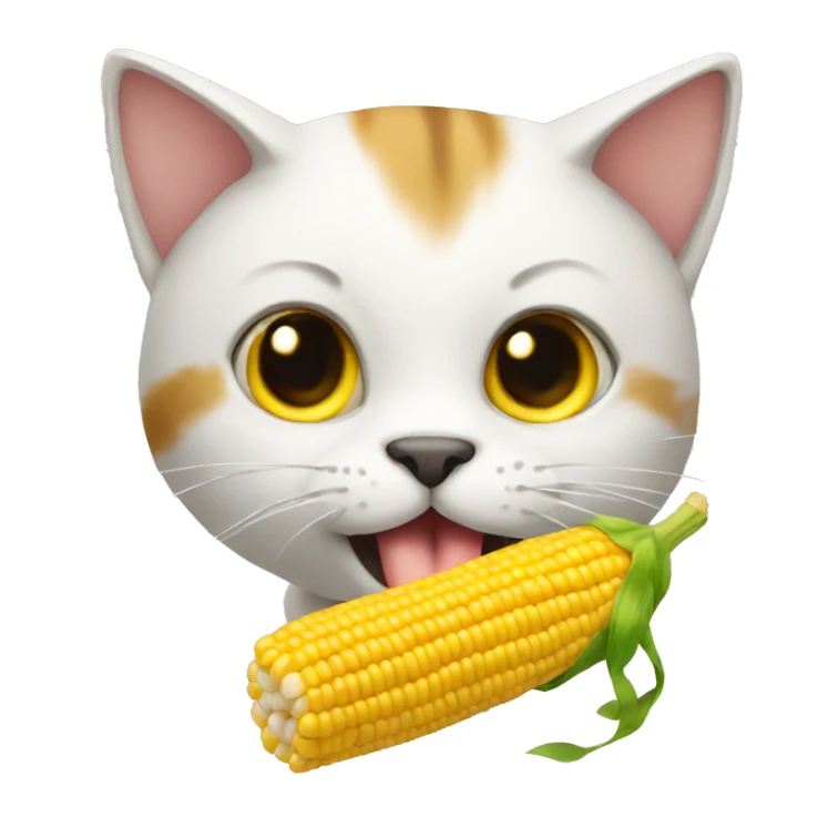 Cat eating corn  sticker