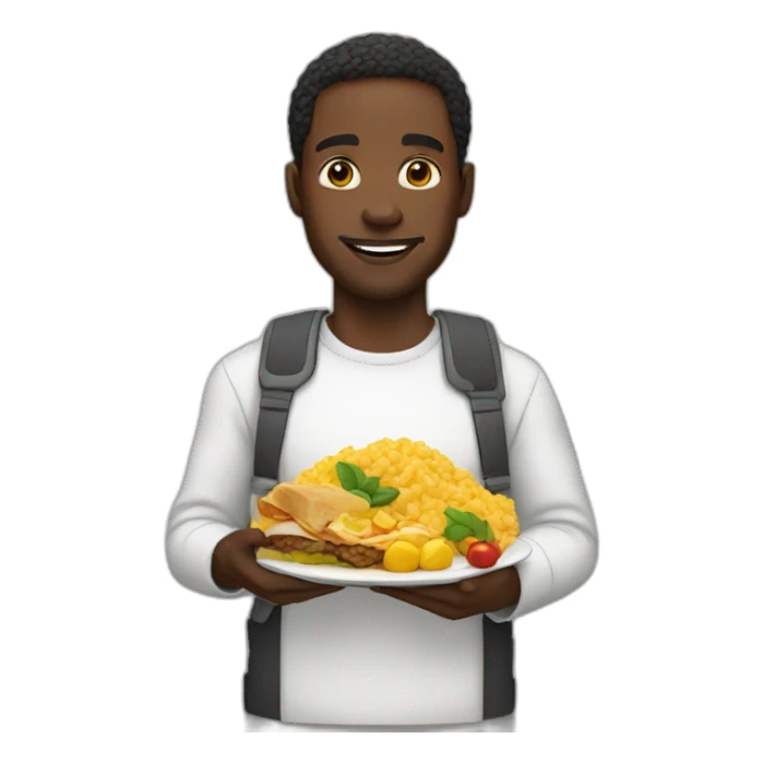black man with food sticker