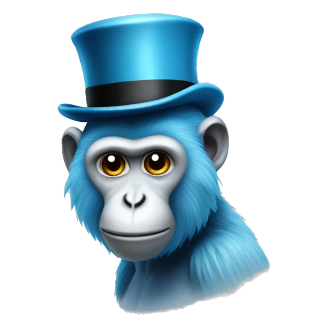 A light blue monkey with a tophat sticker