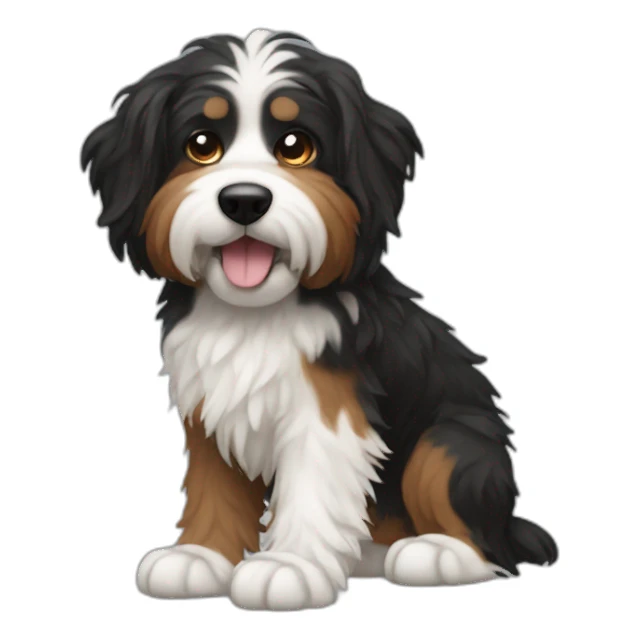 Black, brown, and white scruffy dog sticker