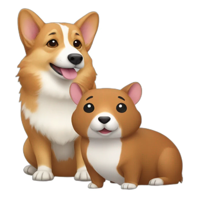 corgi and capybara sticker