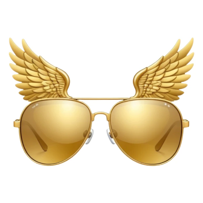 fancy gold sunglasses with wings sticker