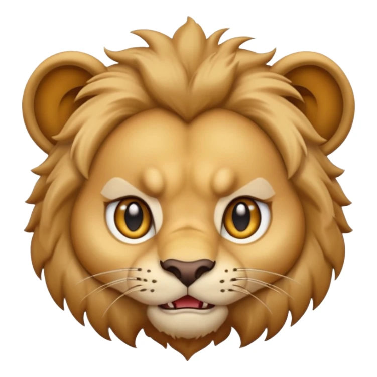 Cute small funny angry face lion sticker