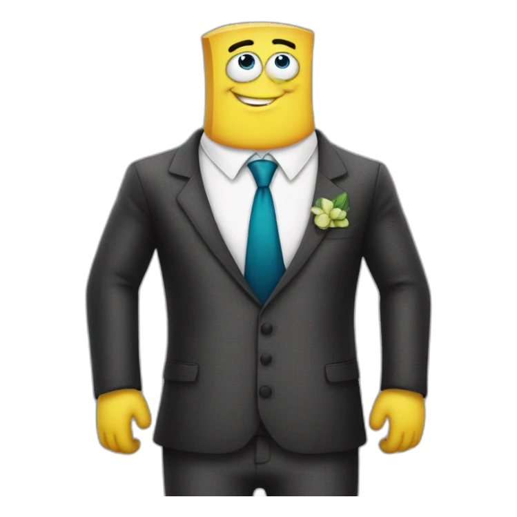 patrik from spongebob with a suit sticker