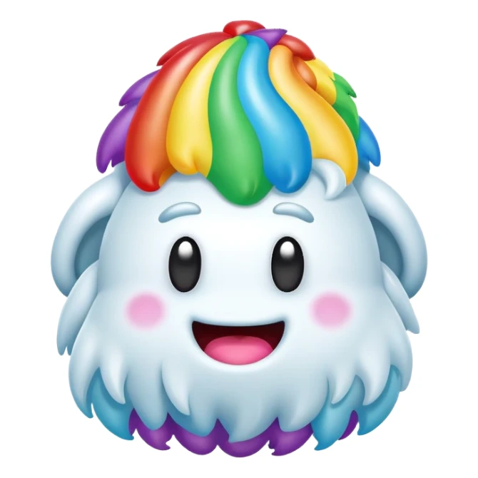 rainbow inflatable bouncy yeti poop head sticker