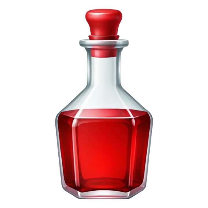 dnd item icon, red health potion squared shape bottle front view sticker
