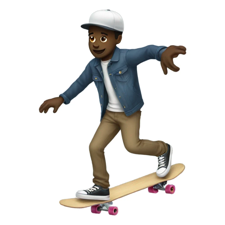 Black man skateboarding  sticker