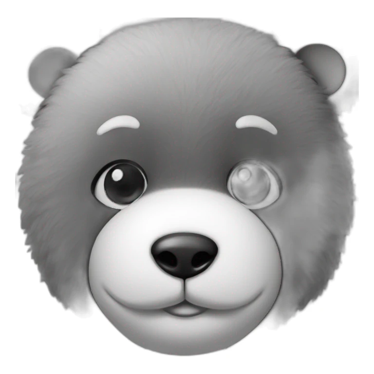 Black and white teddy bear close-up sticker