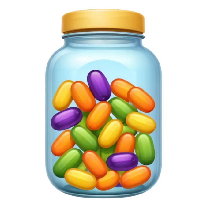 emoji de un frasco con vitaminas sticker