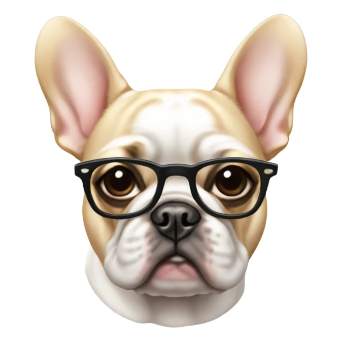 Frenchie in glasses sticker