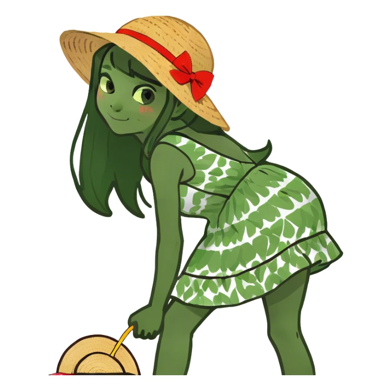 Girl bending over sticker