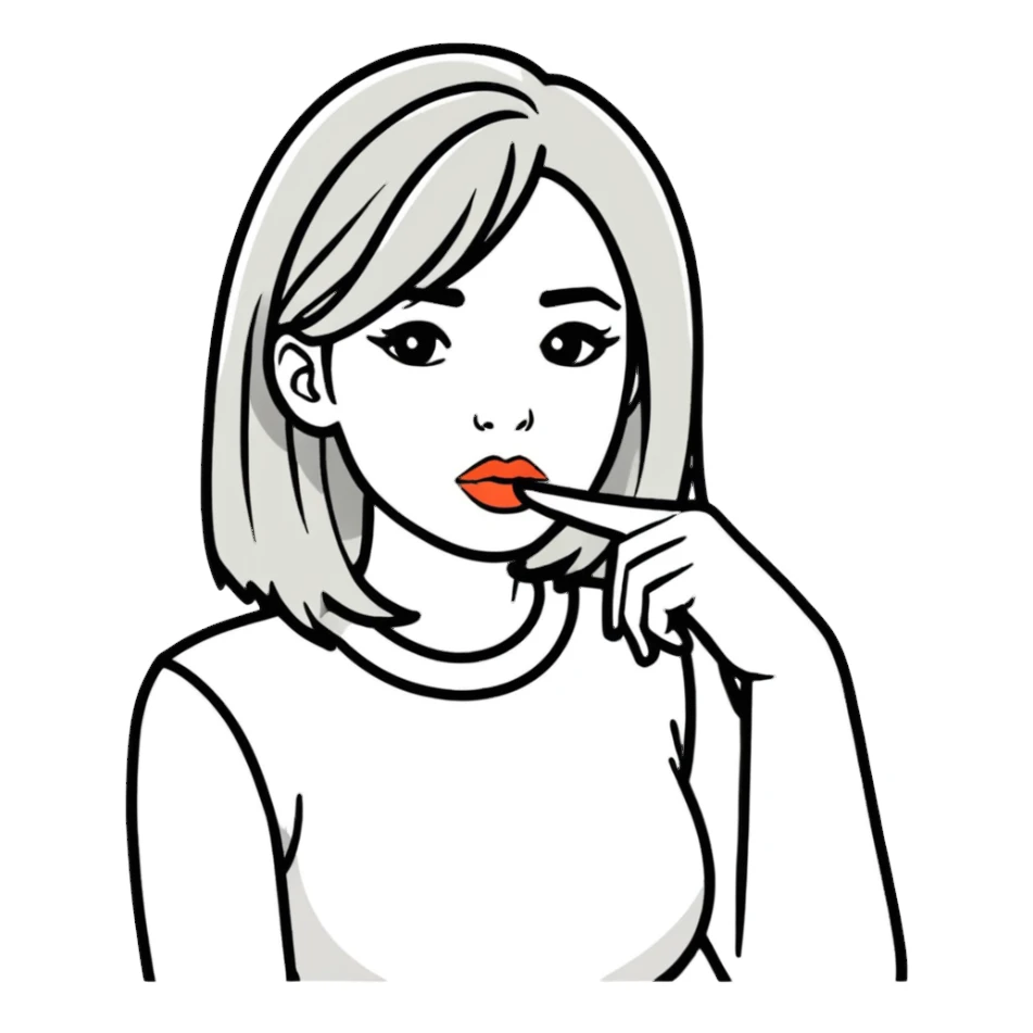 Women holding finger to lips sticker