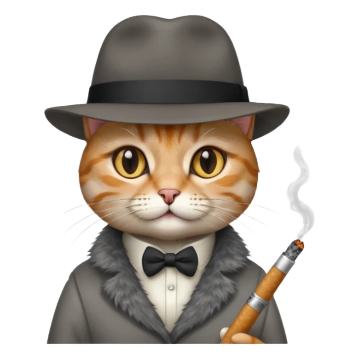 😼 with cigarette and hat sticker