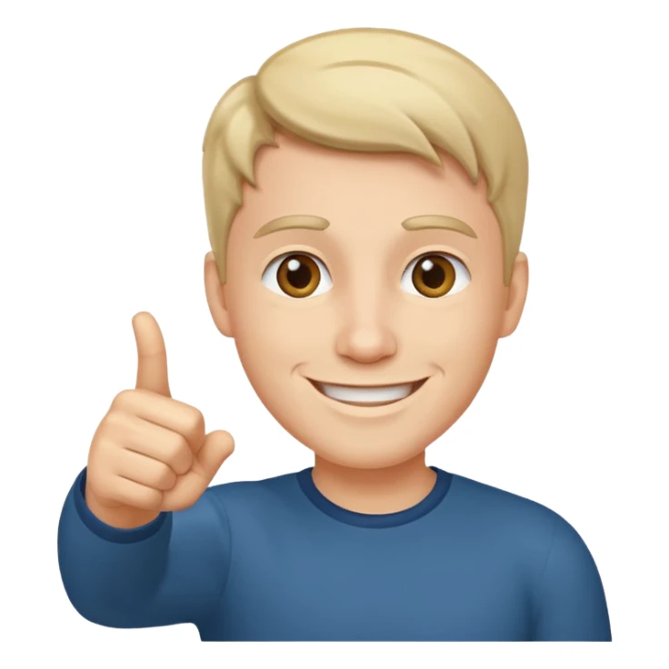 man pointing to the right sticker